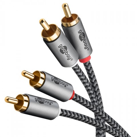 Laidas 2RCA - 2RCA (K-K) 5m pintas gold Goobay